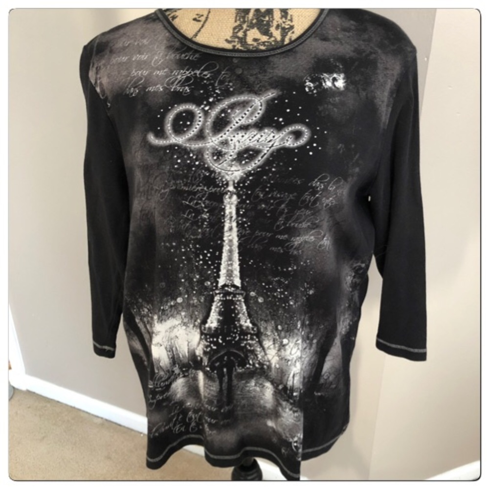 Christopher and Banks Black Paris Top